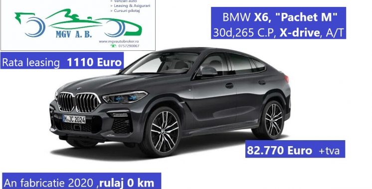 BMW X6, 30d,265 C.P,X-Drive,A/T, fab.2020, rulaj 0 km