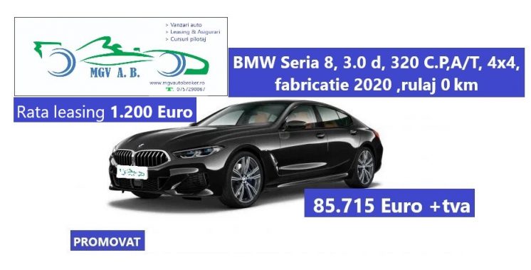 BMW Seria 8, 30d, 320 C.P, A/T, 4×4,an fabricatie 2020 ,rulaj 0 km