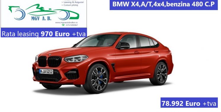 BMW X4 M,3.0l, 480 C.P,A/T,4×4,an fab.2020,rulaj 0 km